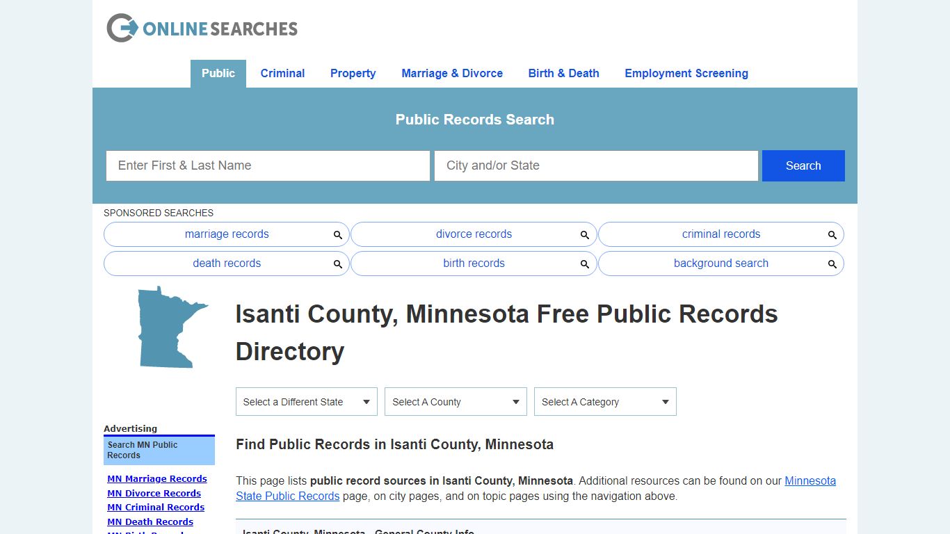 Isanti County, Minnesota Public Records Directory