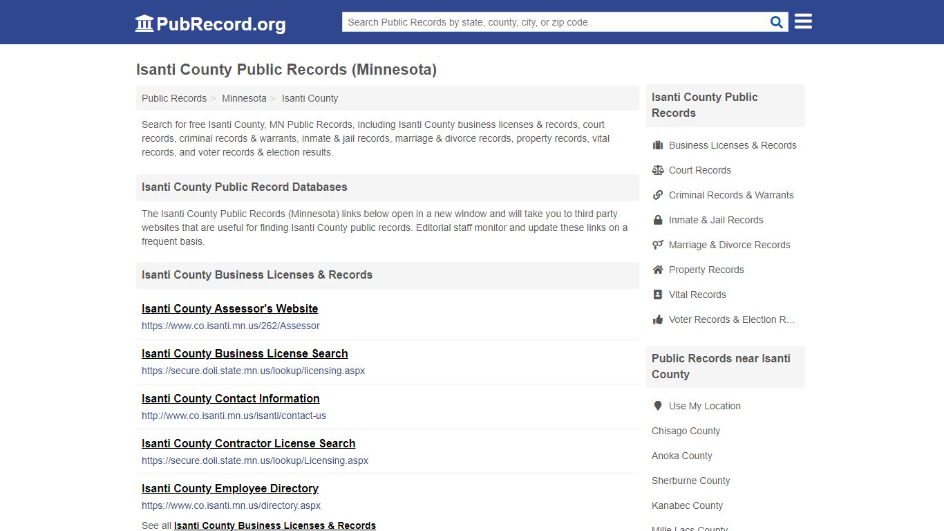 Isanti County Public Records (Minnesota) - PubRecord.org