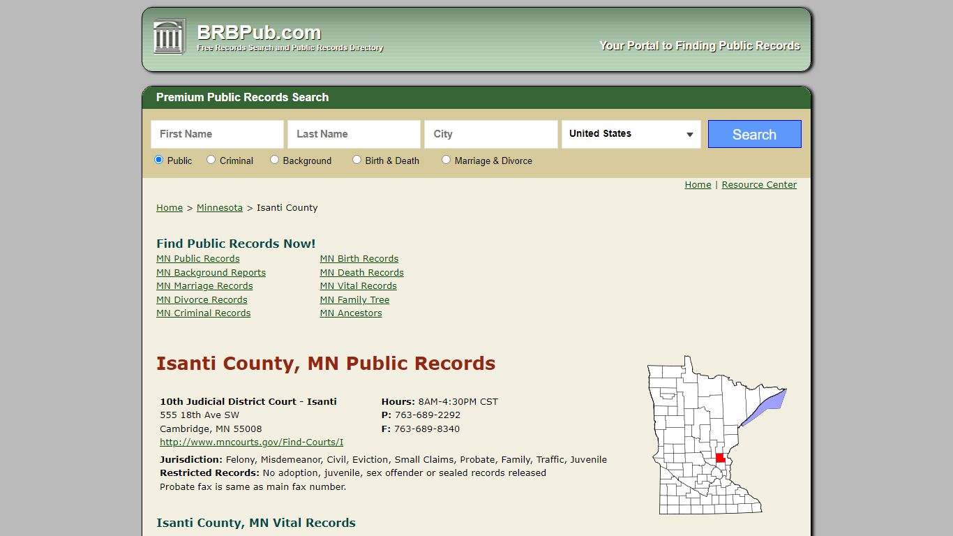 Isanti County Public Records | Search Minnesota Government Databases