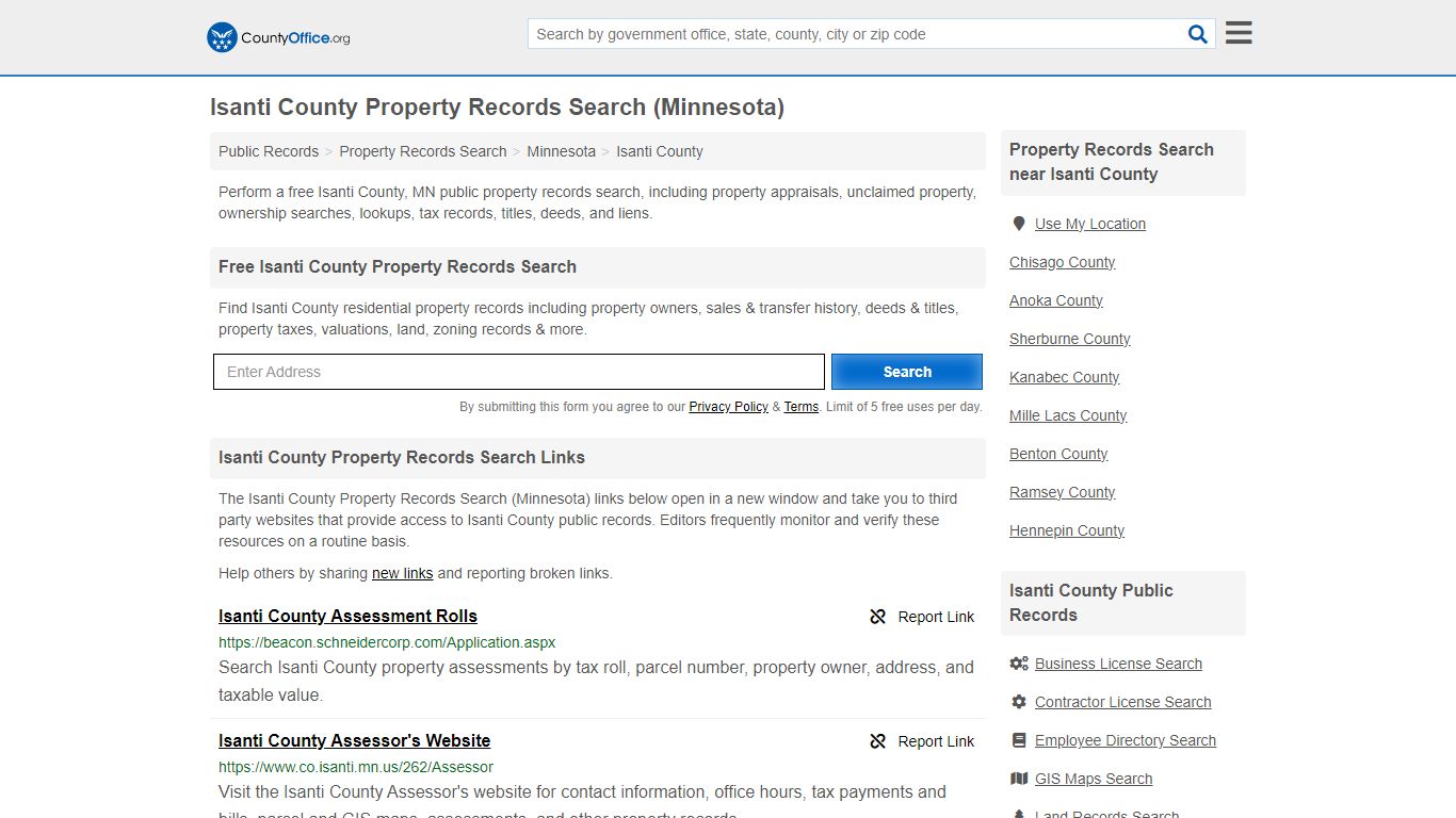 Isanti County Property Records Search (Minnesota) - County Office